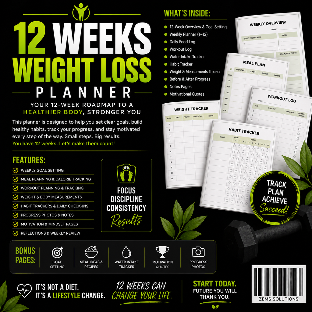 12 Weeks Weight Loss Planner