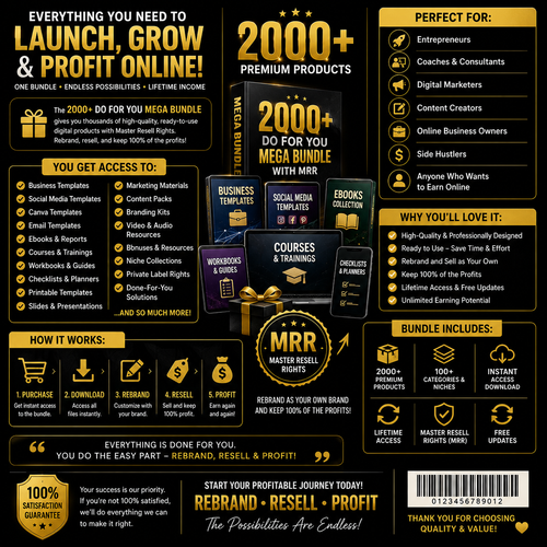 2000+ Done-For-You Mega Bundle with MRR