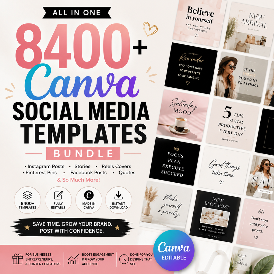 8,400 Canva Social Media Templates Bundle