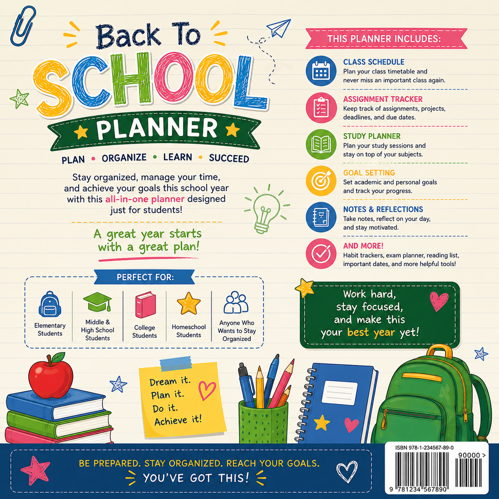 Back To School Planner