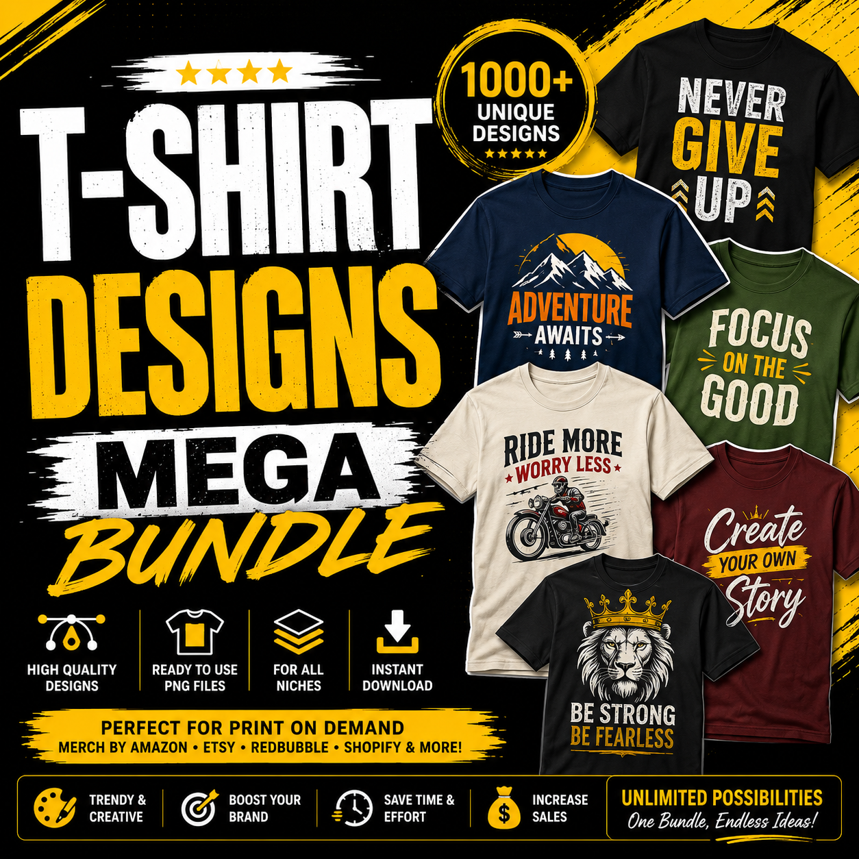 T-SHIRT DESIGNS MEGA BUNDLE