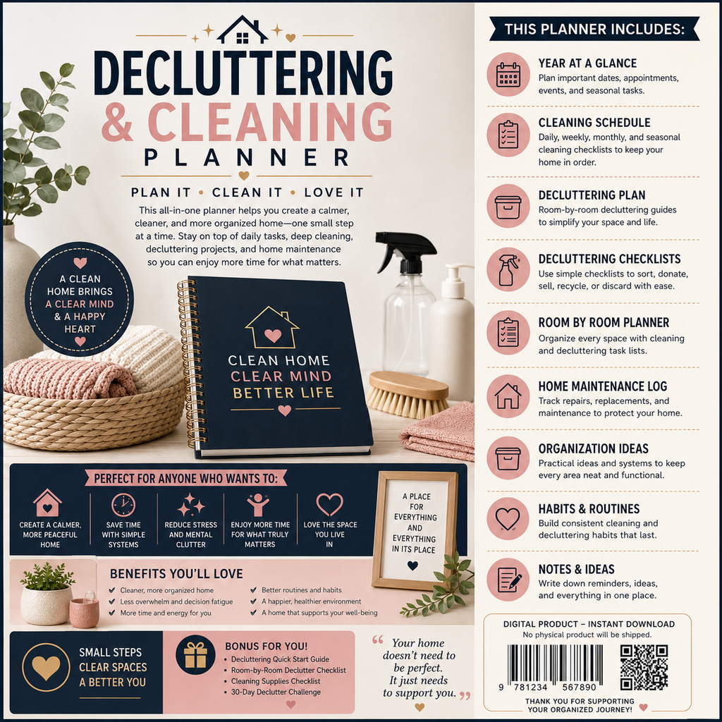 Decluttering and Cleaning Planner with MRR
