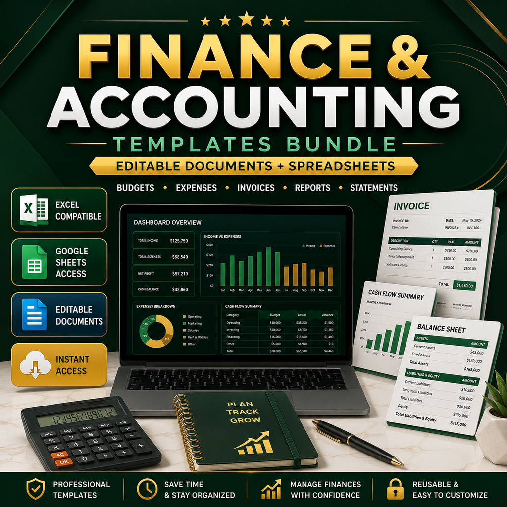 Finance and Accounting Templates Bundle