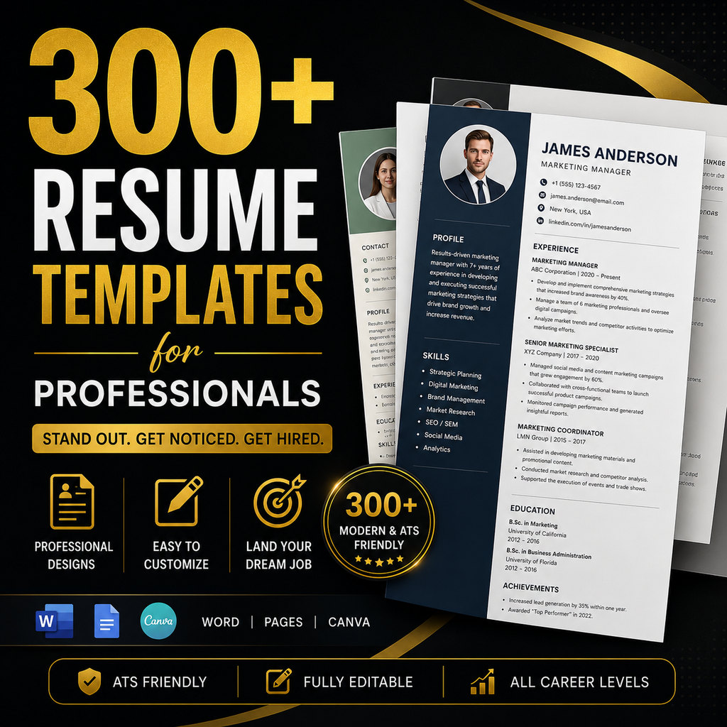 300+ Resume Templates for Professionals