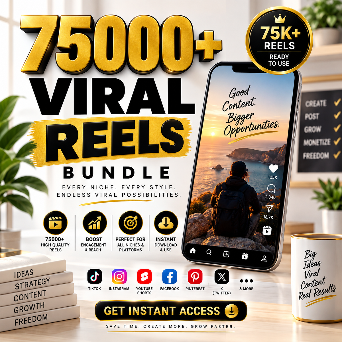Viral Reels Bundle | Ready-to-Post Content for TikTok, Instagram &amp; YouTube Shorts