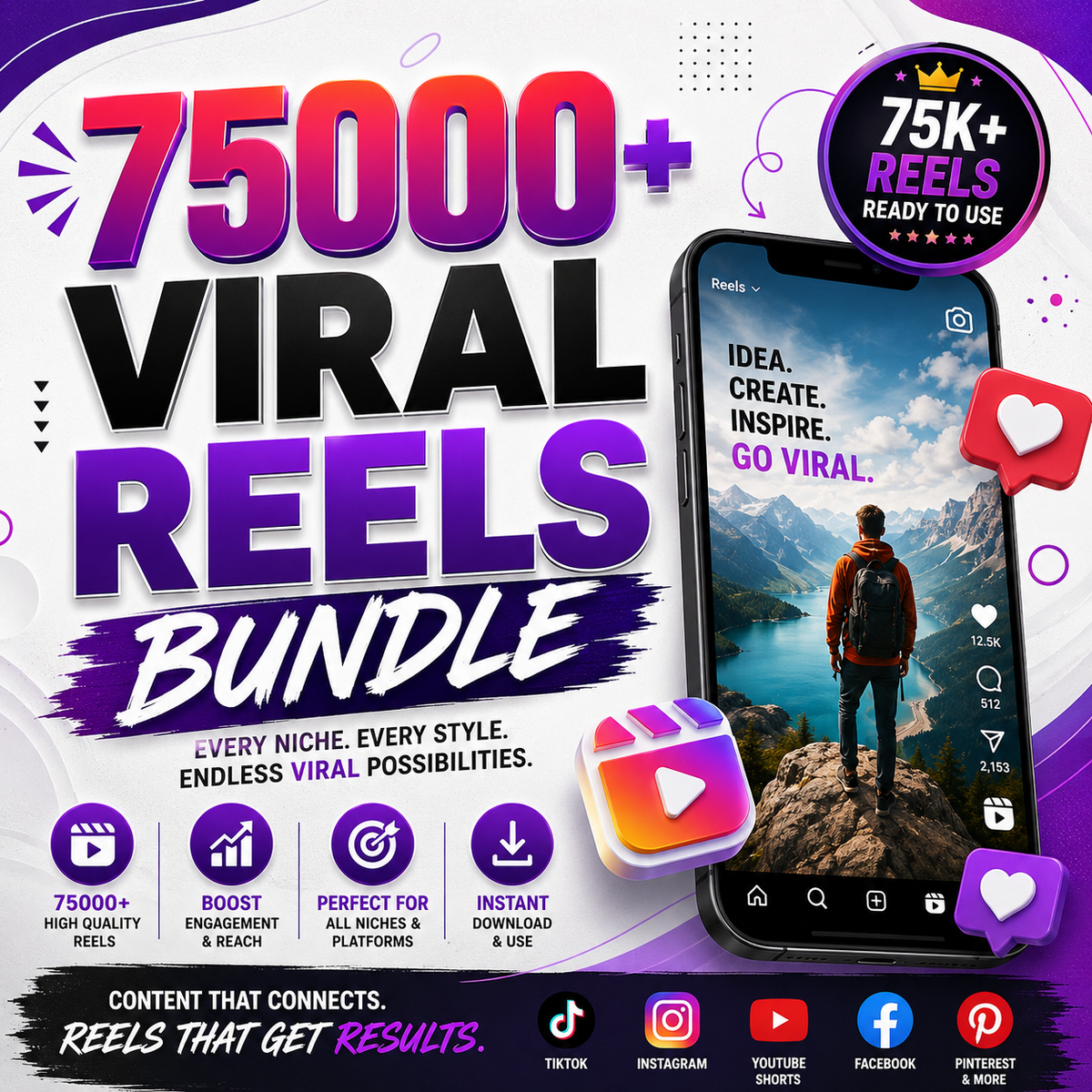 Viral Reels Bundle | Ready-to-Post Content for TikTok, Instagram &amp; YouTube Shorts