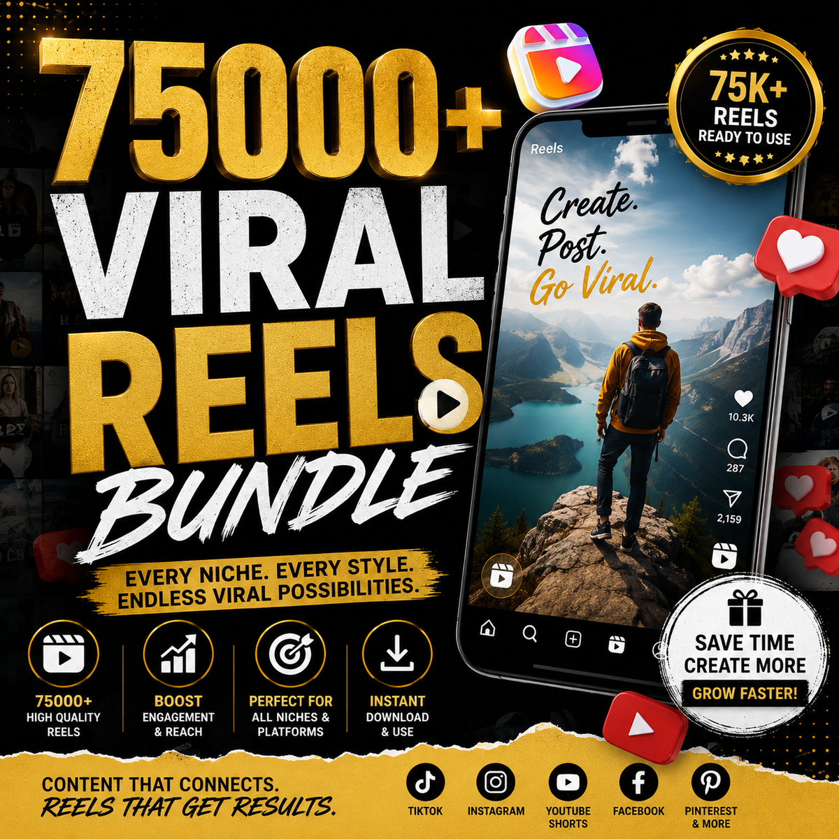 Viral Reels Bundle | Ready-to-Post Content for TikTok, Instagram &amp; YouTube Shorts